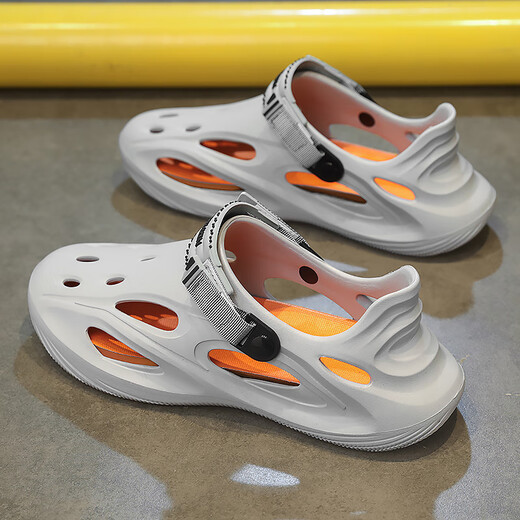 Kafeila drifting clogs men's summer outer wear youth non-slip anti-odor driving slippers wading river beach sandals gray single layer 41 ready stock