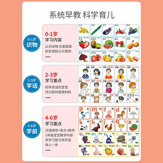 【五合一早教挂本】幼儿童早教机中英文点读书挂本宝宝学习小GK 升级19合一)点读挂本-有跟读2238
