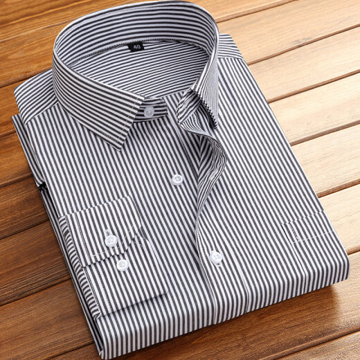 
[Same style in Hailan Home] Spring and summer long-sleeved striped shirt for men's plain shirt for business and casual middle-aged young people pink striped long-sleeved [719] 4XL (43) [Suggested 156Jin[Jin equals 0.5 kg]-175Jin[Jin equals 0.5 kg]]