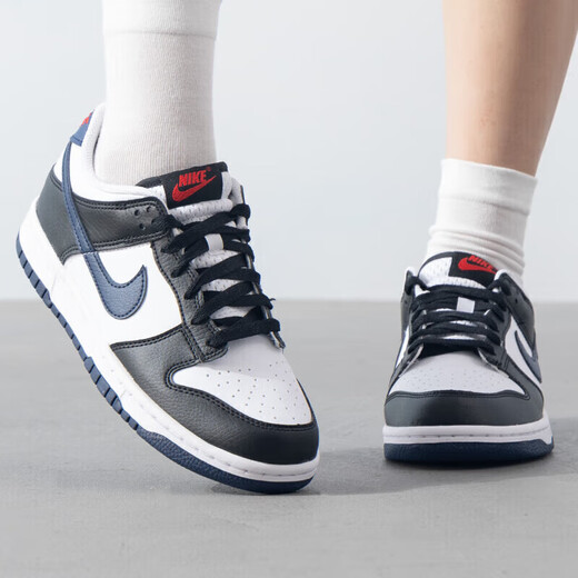 耐克（NIKE）官方舰店女鞋板鞋新款时尚复古DUNK LOW轻便运动鞋低帮时尚休闲鞋 HJ9202-001/黑白蓝/新上市 38