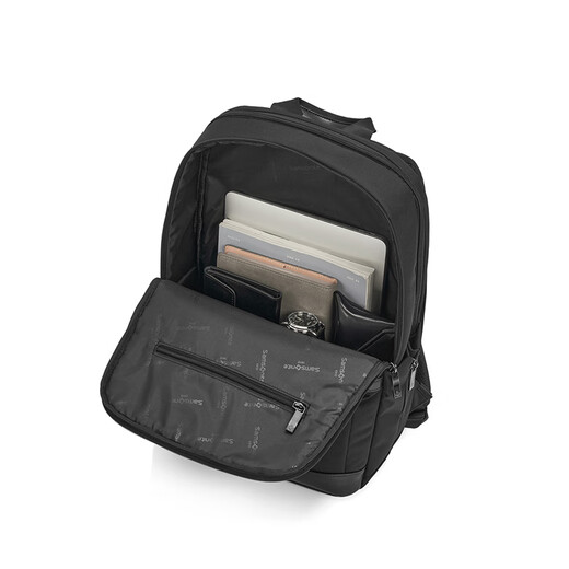 新秀丽（Samsonite）新款男士简约商务双肩包出差通勤高端背包16英寸电脑包高颜值NV6 黑色 16英寸
