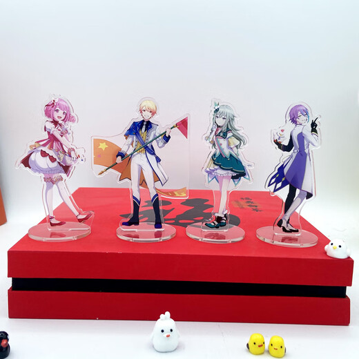 奇优宝初音未来世界计划亚克力立牌镜音铃镜音连KAITO巡音流歌MEIKO摆件 Leoneed(4个) 【10厘米高清双面夹层】