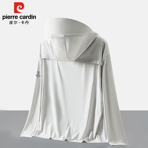 Pierre Cardin sun protection clothing men's summer same style ice silk breathable fishing thin coat UV protection men's clothing dark gray XL