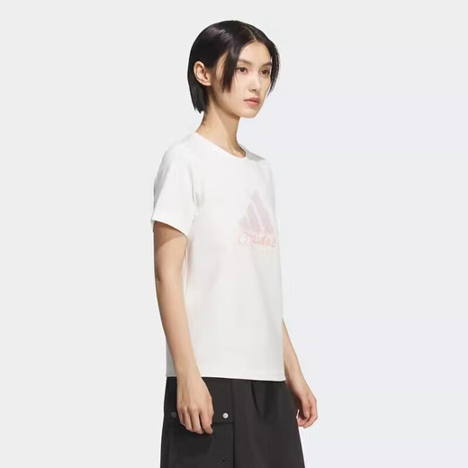 ADIDAS Adidas Women's Clothing 25 Summer New Sportswear Comfortable Breathable Running T-shirt Soft Comfortable Breathable Short Sleeve KF2677 S