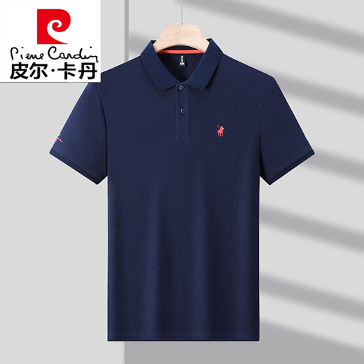 Pierre Cardin reines Baumwollpolo-Hemd Pony Logo Sommer kurzärmelig T-Shirt Herren-Revers-T-Shirt Top Strick 6626 Weiß Langarm M 48/