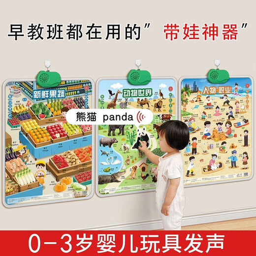 Linguo Deutsche Qualität Baby Audio Early Education Post Diagramm Kognitive Aufklärung Kind und Kind Lesespezifikation Sprachbuch Spielzeug Lernwand Charakter Beruf [Chinesische und englische zweisprachige Logik -Enzyklopädiewissen]