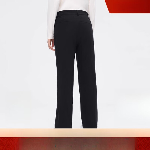 BOSIDENG 2024 New Down Pants Women's Trousers High Waist Slimming Wide Leg Flared Pants B40147042ZB Extreme Night Black 8A50 S 160/66A