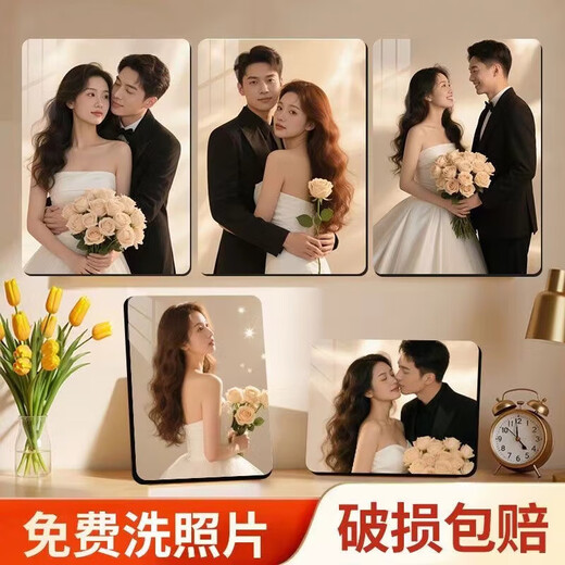 
Rinse photos and send photo frames for wedding photos couples photos customized photo frames crystal placing table wall mount enlargement high-definition photo printing high-end family portrait 10 inches large 20*25cm crystal