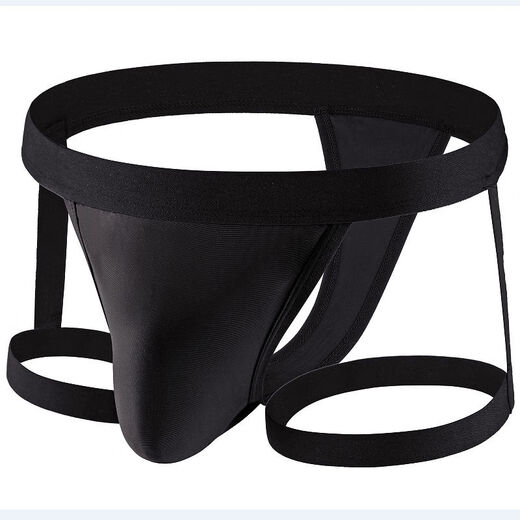 Thong pants with leg straps for men, sexy underwear for gay men, gay T-pants with a one-way back, black one-way back with thigh straps, S suitable for weight 90-110 Jin Jin is equal to 0.5 kg