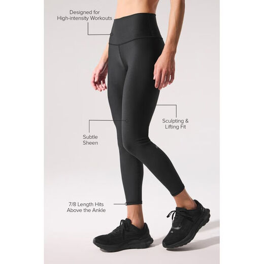 ALO YOGA yoga pants leggings 7/8 Airlift Pilates pants fitness pants high elastic slim pants gym aerobics Black XS (suitable for waist 63.5 - 67.5cm)