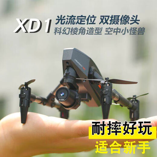 Mini Drone Photographie aérienne Haute définition Children XD1 Pliant Dual Camera Aircraft Primary School Student Camera Remote Control Control Aircraft XD1 Optical Flow Hover Dual Camera [4K Aerial Photography Version + Alloy] [One-Electric 丨 Video Tutorial] Accessoires + sac de transport