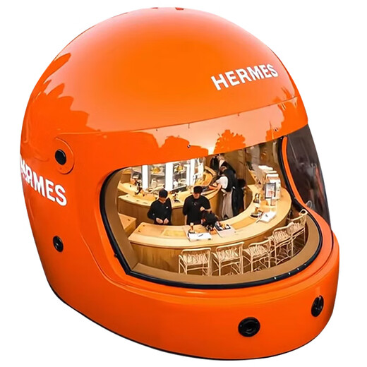 Huiqi Shangpin Fiberglass Creative Helmet Coffee House Internet Celebrity Milk Tea Shop Commercial Space Theme Restaurant Customized Decorative Sculpture Change Color Size Customized to Picture