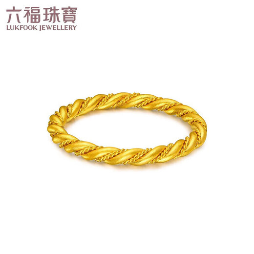 Lukfook Jewelry pure gold twist gold ring women's closed ring price No. 11 - about 3.08 grams
