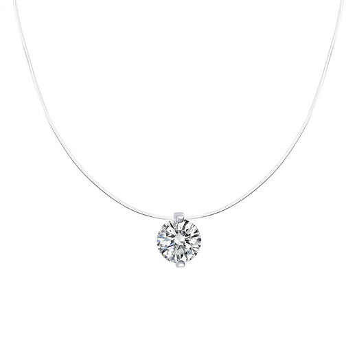 Shixi S925 sterling silver Mermaid's Tears imitation moissanite necklace for women exquisite zircon imitation diamond niche versatile clavicle chain S925 sterling silver Mermaid's Tears moissanite necklace 8MM zircon - 45cm chain length