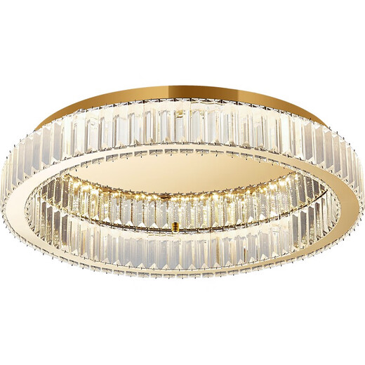 
He Jiangong bedroom lamp living room ceiling lamp crystal light luxury simple modern led Nordic internet celebrity creative restaurant room lamp 1W 6622 stainless steel crystal 40CM unlimited dimming