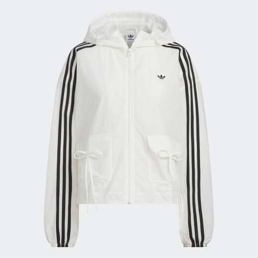 阿迪达斯 （adidas）三叶草外套女装2025夏季新款运动服梭织舒适透气连帽上衣休闲夹克 KB8964汉玉白 XL