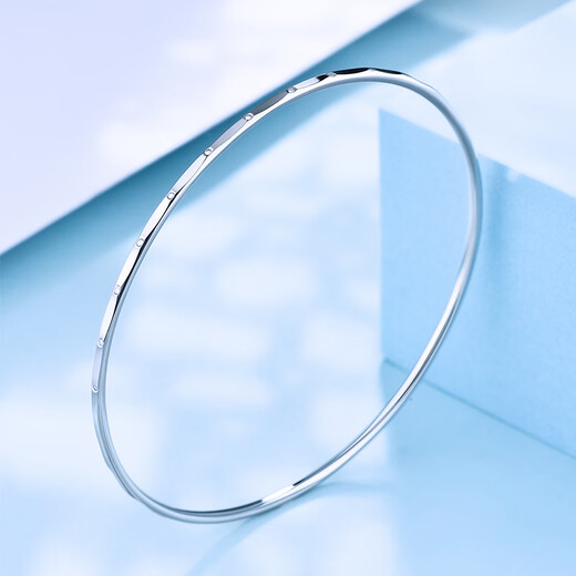 Jinzhizun (3DG Jewelery) wavy platinum PT950 bracelet, simple and fashionable birthday gift for girlfriend, price 60mm-8.66g (including labor cost 589 yuan)