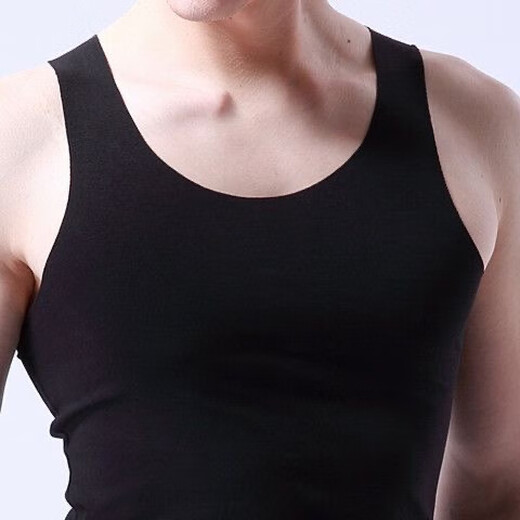 1/2 piece men's vest bottoming seamless slim vest men's breathable underwear men's sleeveless T-shirt gray 3XL