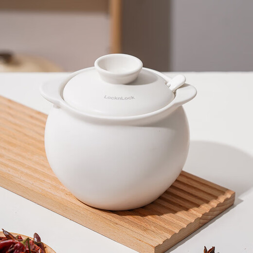 LOCK & LOCK lard jar kitchen high temperature resistant ceramic jar with lid chili oil jar chili jar oil salt jar seasoning jar 1.2L