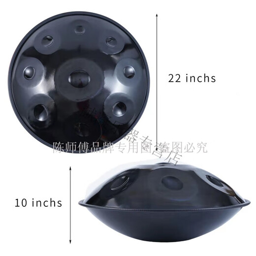 Pan de mano Pan Handpan Drum 10 tonos 9 tonos Hecho a mano Guzo de grado Hueco Huguía Proceso de endurecimiento de acero Tambor de acero Instrumento de percusión Flying Instrumento Plata 10 tonos