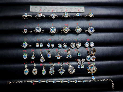 Yadige Rainbow Moonstone Faceted Cut Rainbow Color Moonstone Luxurious Family Portrait Package and Gift Premium No. 23 6*8.5