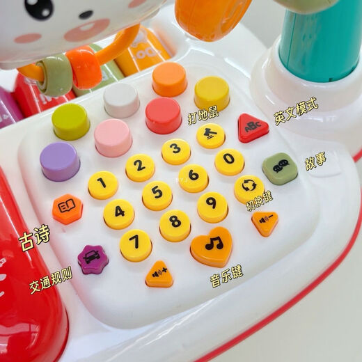 Children's music Chinese and English phone cute rabbit story baby puzzle enlightenment listening to ancient poems and numbers learning to play the piano 78926 rabbit multi-function Zhuanzhuanle phone-pink battery version