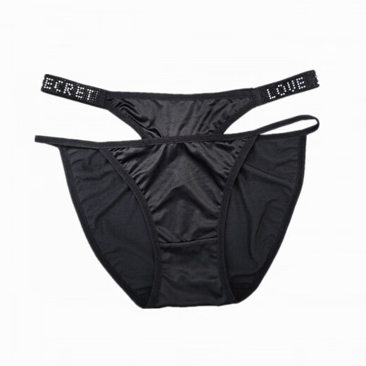 Septwolves Xuanjuan Zwei optionale Nachtclub exponierte Taille glänzende Strasssteine ​​Buchstürme Ice Seide Unterwäsche Frauen Satin Dreieck 1283# Breitband Black M (80-120jin [Jin gleich 0,5 kg])