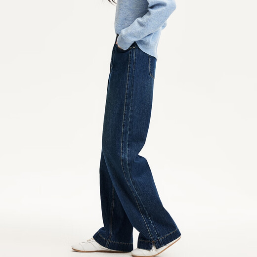 VEROMODA jeans 2025 autumn new style pure cotton high-waisted slim straight pants topstitched retro denim style 325332025