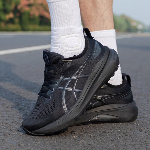 亚瑟士（ASICS）男鞋训练鞋KAYANO 31稳定支撑缓震跑步鞋黑武士K31弹性缓震运动鞋 1011B868-001 39