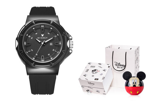 
Disney Mickey series trendy sports watch 3ATM waterproof fashion men's watch gift box quartz movement silicone strap MK-12124B1