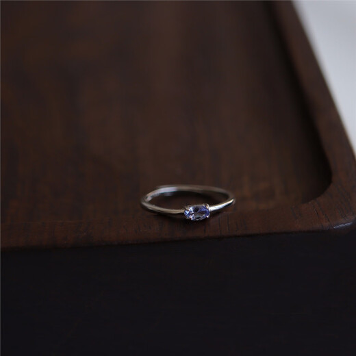 CIBO's new ultra-fine gem ring, stunning blue-purple tanzanite niche design, light luxury, 925 silver, 520 gift for women, minimalist style, adjustable opening