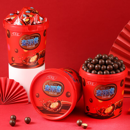 
No more words: 2 barrels of Mailsu barrel dark chocolate beans sandwich casual internet celebrity snacks chocolate candy for children [4 barrels/672g] chocolate flavor + strawberry flavor