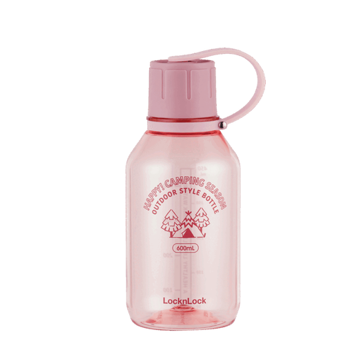 LOCK&LOCK Water Bottle Sports Water Cup Women's Plastic Tritan Outdoor Water Bottle Portable Summer Cup Student Male 600mL Pink ABF689LPIK