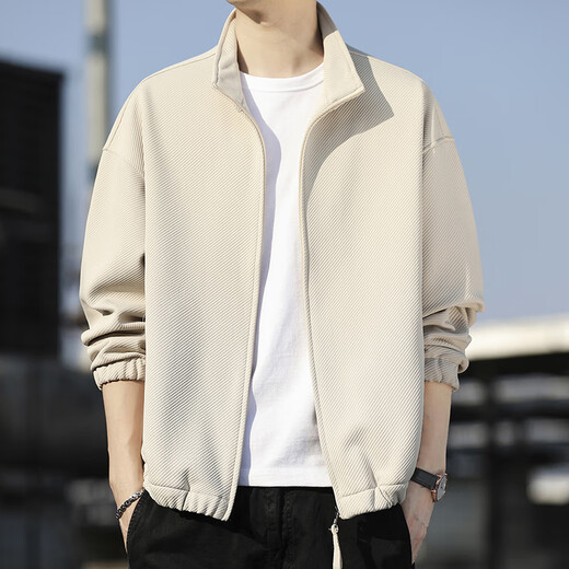 Baleno S&K stand collar jacket men's coat autumn and winter new plus velvet casual loose versatile trendy men's tops Bean Green Regular XL