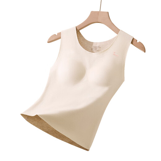 Urban Beauty Children's Underwear Girls Development Period Warm Vest with Breast Pad Integrated Seamless Autumn and Winter Thickened Bottoming