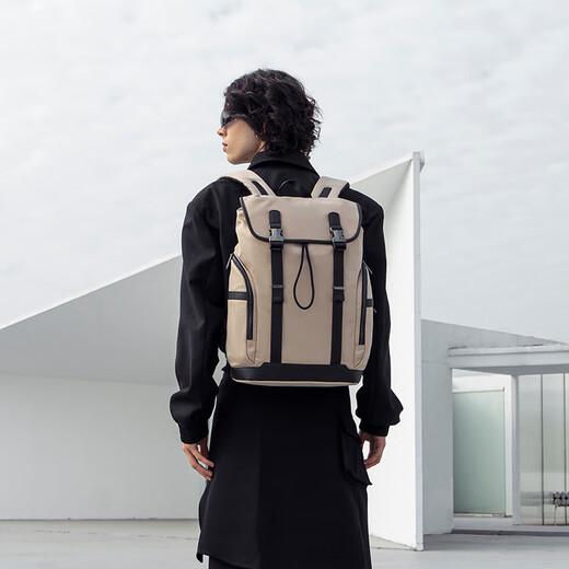 Business Rucksack High-End-Sense-Sense-Business-Reise Multifunktional-Rucksack Nylon wasserresistentes Computertasche mit großer Kapazität Kaki