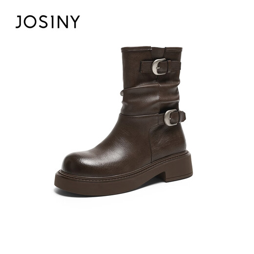 Zhuoshini Bottes courtes pour les femmes 2025 Automne et hiver Nouveaux bottes de jean occidental Sole épaisse bottes simples renforcées