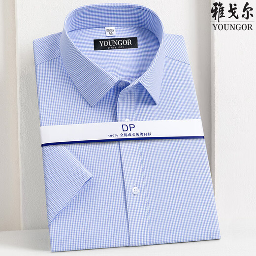CEO YAGEOR 2025 Camisa de manga corta para hombres nuevos para hombres para negocios Camiseta de algodón 100% puro de algodón 100% sin hierro para hombres White 92001d 42 Código Recomendación 160-175Jin [Jin equivale a 0.5 kg]