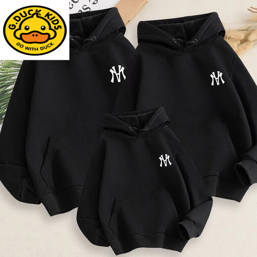 G.duck parent-child clothing for a family of three or four boys and girls spring autumn and winter sweatshirts 2025 new red mother and daughter clothing thin section-big red 160cm