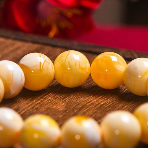 Xinxiangdu, with national inspection certificate, natural raw mineral genuine white flower beeswax bracelet for men and women, bone china white old beeswax bracelet, demon flower beeswax 12mm (generous female model) about 17 grams
