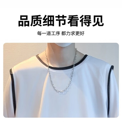 2025 New Breathable Sweat-absorbing Fake Two-Piece Gradient Basketball Sport Suit Set 15125 White 3XL
