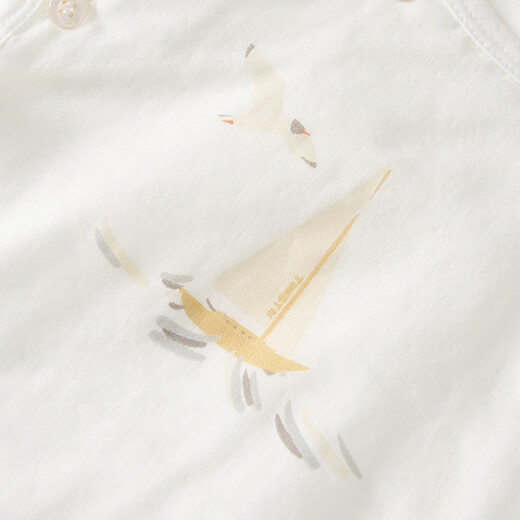 Tongtai (TONGTAI) baby half-back summer cotton newborn clothes baby monk clothes full month clothes short-sleeved top green 52cm