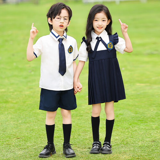 Mishide (Mishide) Mishergarten Summer Summer British School Uniforme Kindergarten Summer Clothing Uniforme escolar de estilo universitario Británico Escuela Primaria 9889 Bear Boys [con calcetines negros 100 cm de todos los tamaños