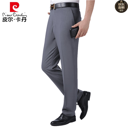 Pierre Cardin (Pierre Cardin) Pantalones casuales de seda de mulberry Men de verano Pantalones formales de negocios de mediana edad y ancianos sin planchar pantalones delgados Pantalones rectos informales 869-Dou Green M Tamaño 29 Circunción de la cintura 2.2 pies = 73C