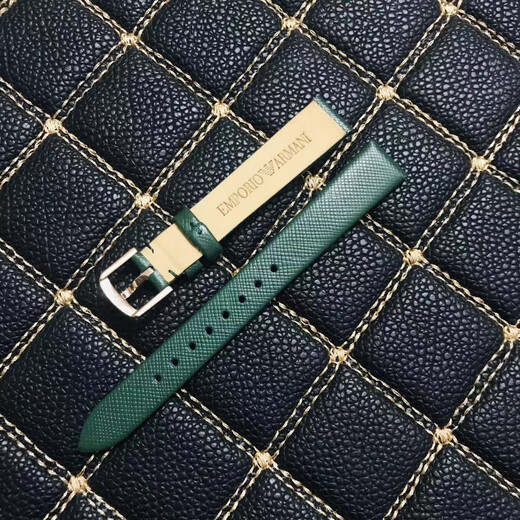 
Suitable for Armani watch women's lizard leather strap AR11149 11150 1726 small square green 14mm military green 14mm