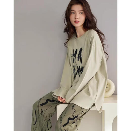 Sangqin pajamas for women in spring and autumn long sleeves 2025 new styles for autumn and winter can be worn outside home clothes XB9922-women's model M