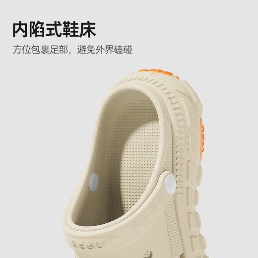 利达妮（TZLDN）防滑手术室洞洞鞋男士夏季外穿厚底EVA防臭溯溪凉鞋包头凉拖鞋女 米色【手术室防滑、久站不累】 42-43 【适合41-42码】