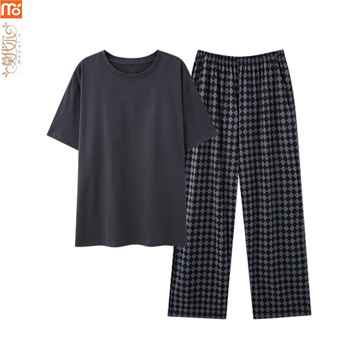 Pajamas modal Summer 2025 Nuevo estilo de correa de talla grande Set delgado Pantalones de manga corta Ropa para el hogar ZW2687 L (recomendado 100-130 Jin [Jin iguala 0.5 kg])