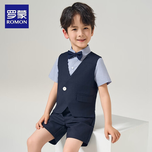 Romon Kinderkleider Boy Abschlussanzug Britische Geburtstagsfeieranzug Flower Boy Performance Anzug 150