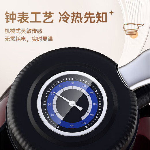 KAMJOVE temperature display double-layer thermal kettle stewing tea kettle white tea tea kettle stuffy kettle tea kettle thermal insulation tea kettle L-173 Bordeaux red 1L